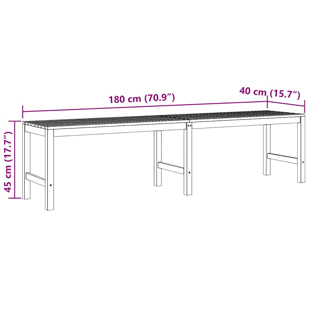 Garden Bench 180 cm Solid Teak Wood