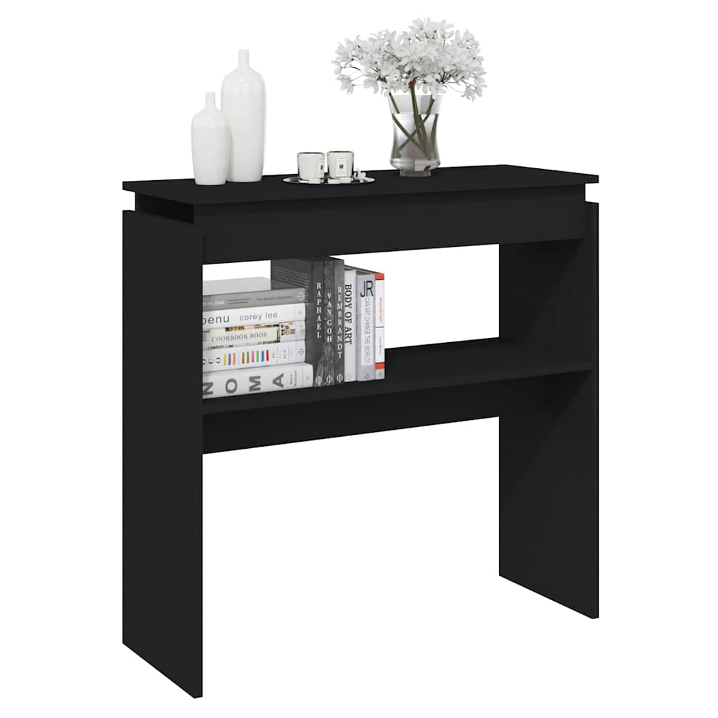 Console Table Black 80x30x80 cm Engineered Wood