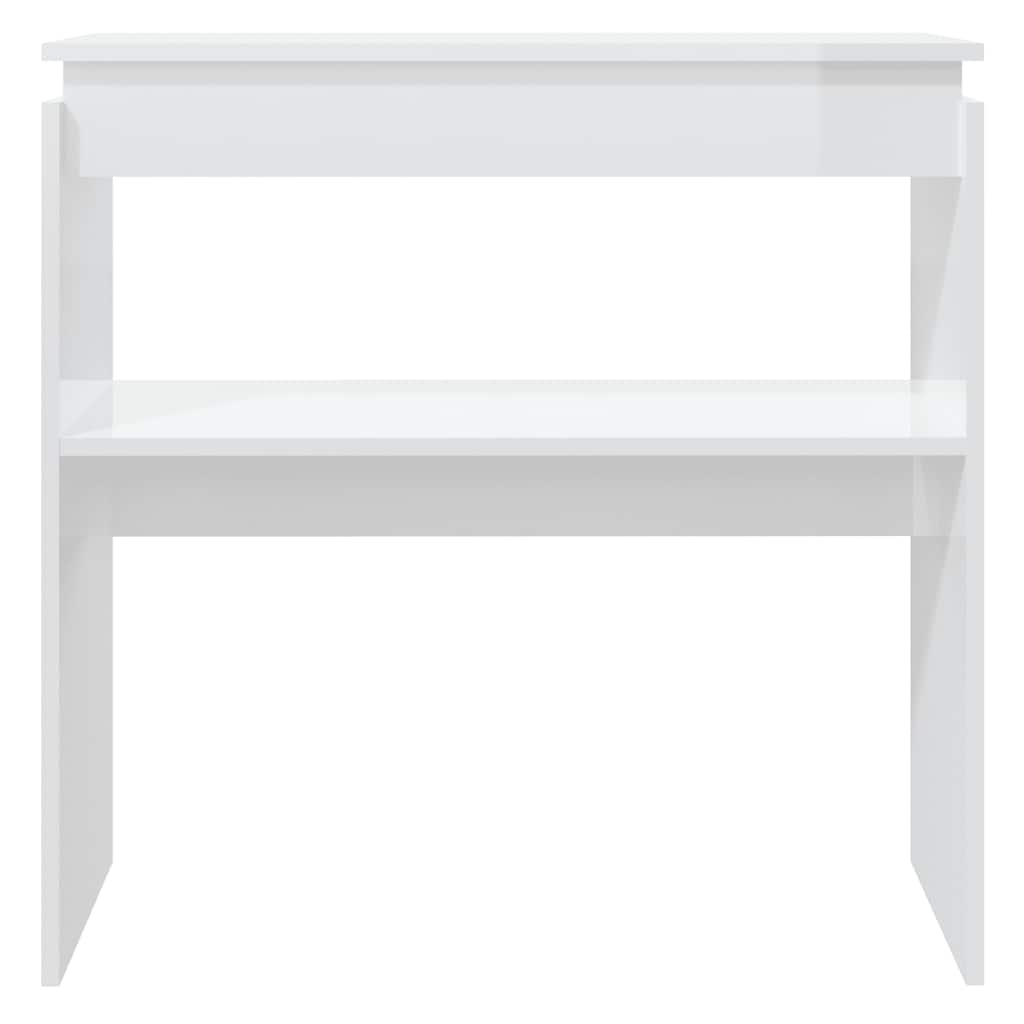 Console Table High Gloss White 80x30x80 cm Engineered Wood