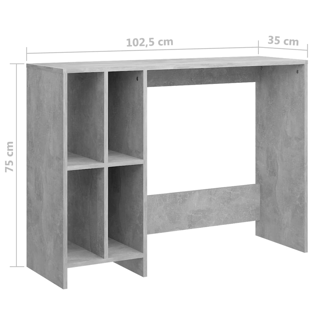 Notebook Desk Concrete Grey 102.5x35x75 cm Engineered Wood