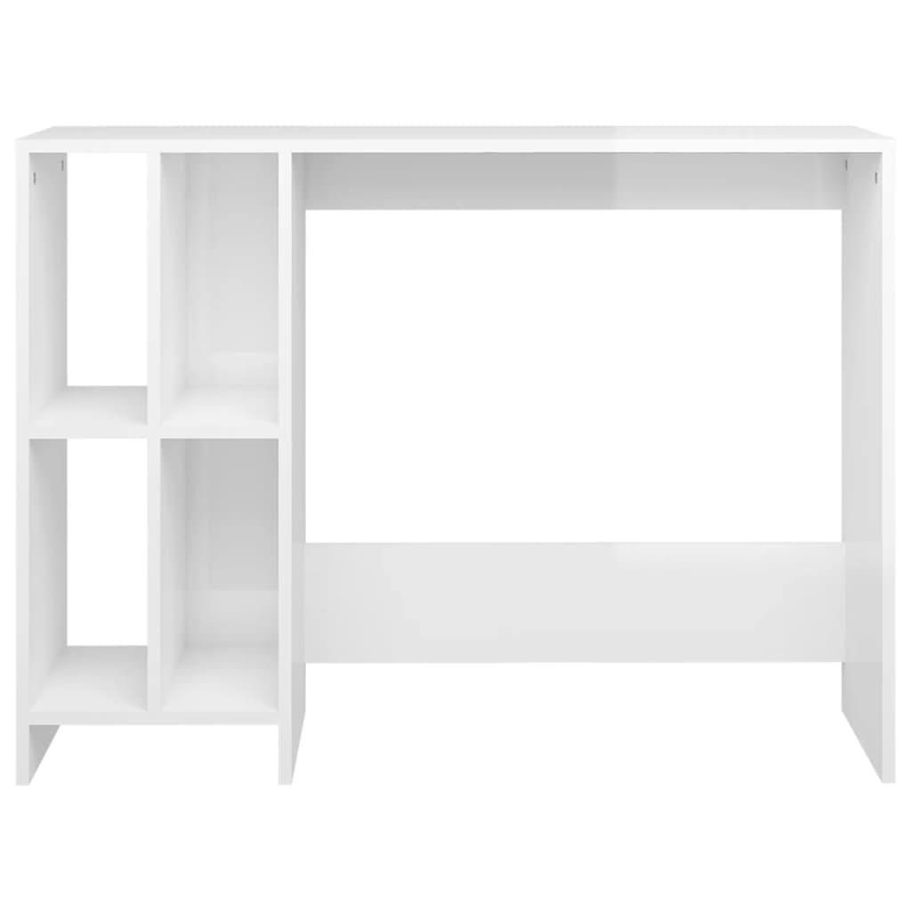 Notebook Desk High Gloss White 102.5x35x75 cm Engineered Wood