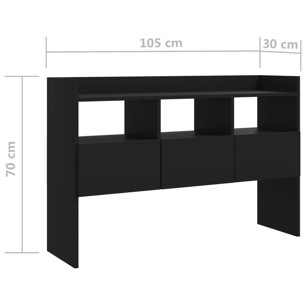 Sideboard Black 105x30x70 cm Engineered Wood