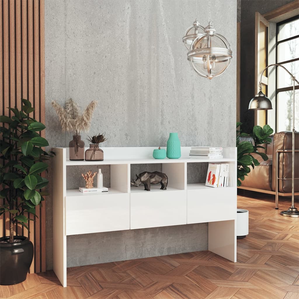 Sideboard High Gloss White 105x30x70 cm Engineered Wood