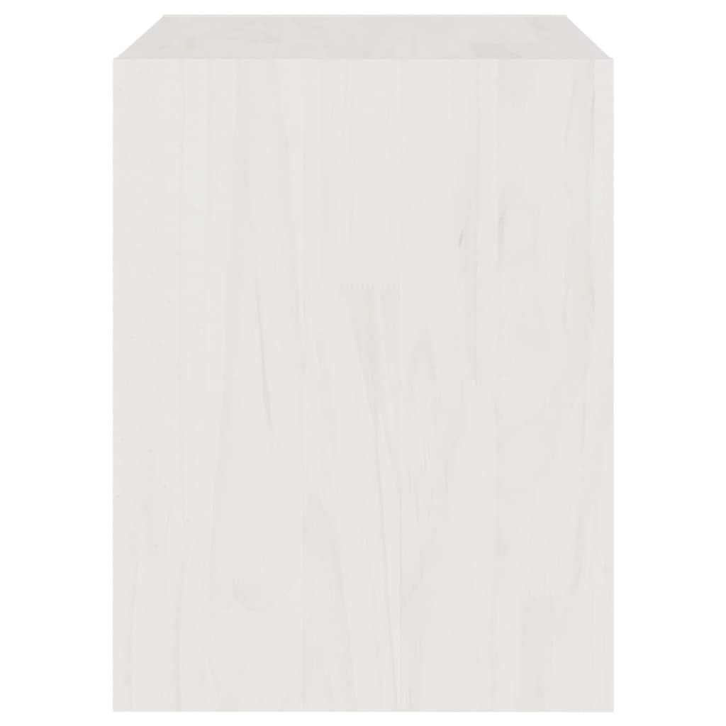 Bedside Cabinet White 40x30.5x40 cm Solid Pinewood