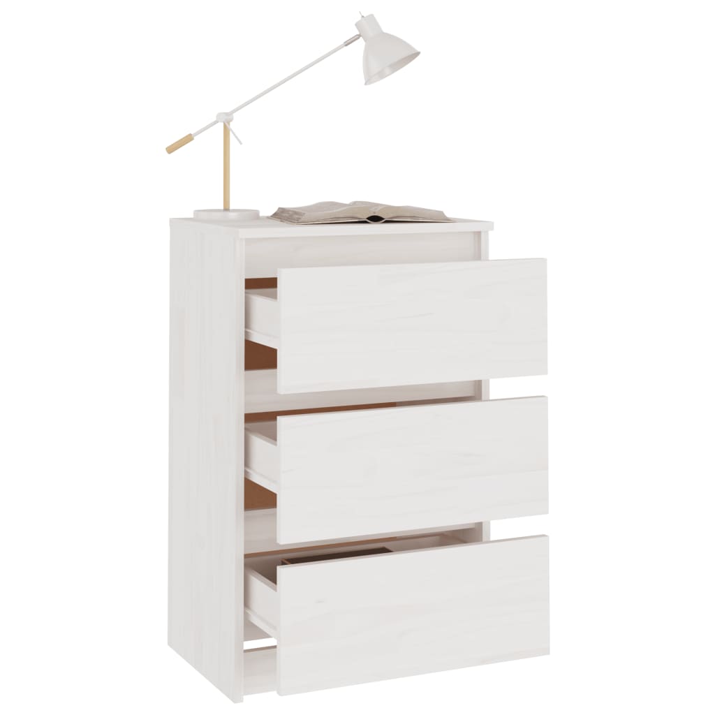Bedside Cabinets 2 pcs White 40x29.5x64 cm Solid Pine Wood