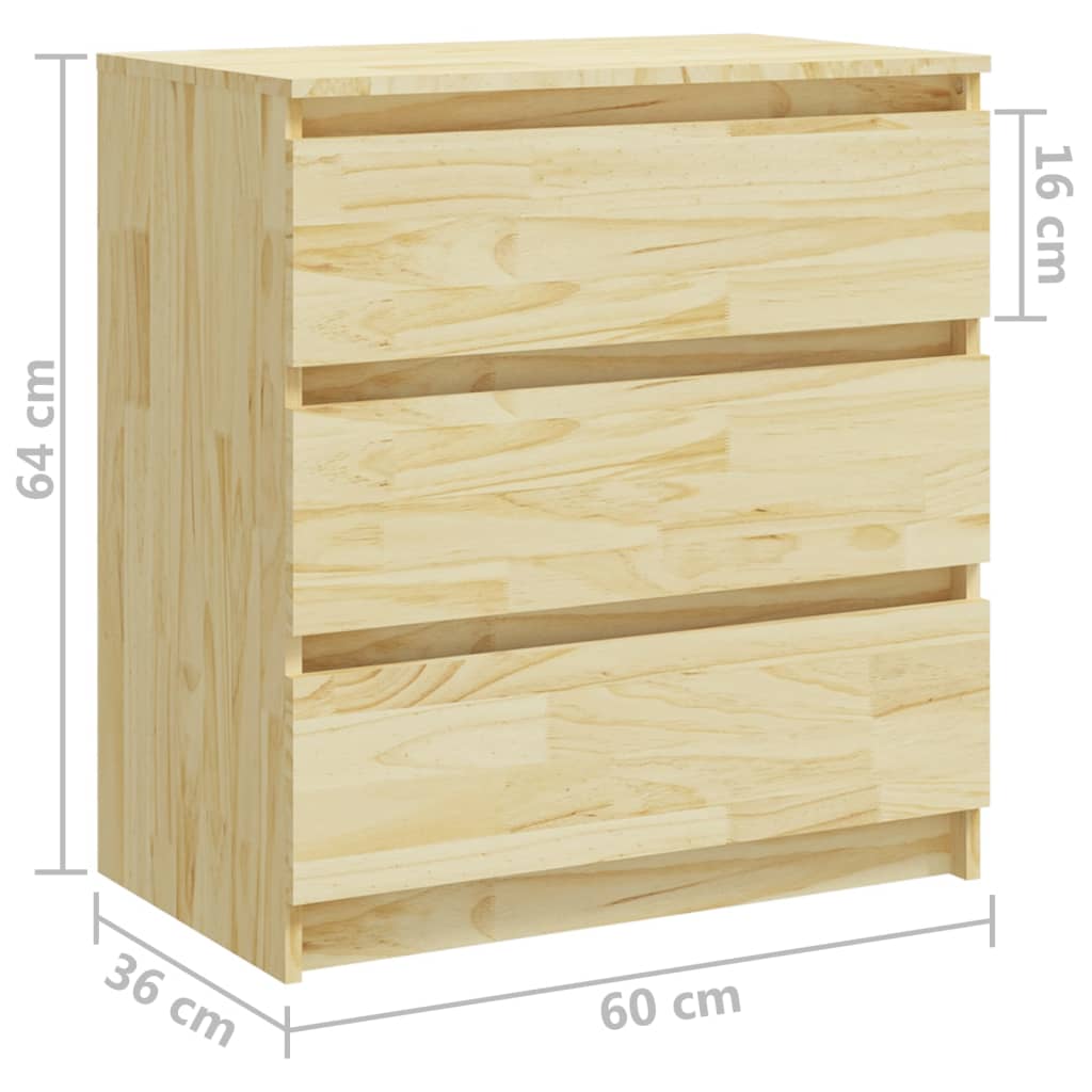 Bedside Cabinet 60x36x64 cm Solid Pinewood