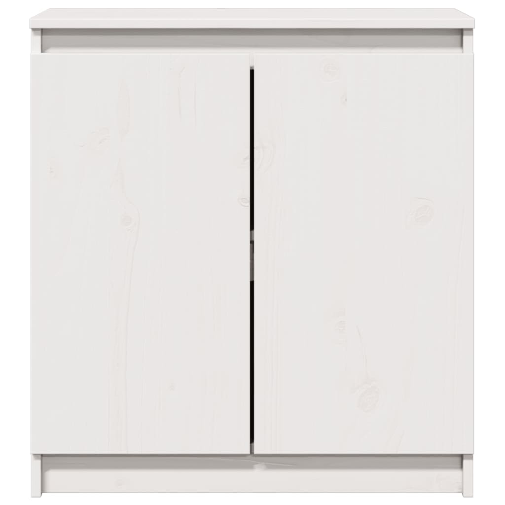 Side Cabinet White 60x36x65 cm Solid Pinewood