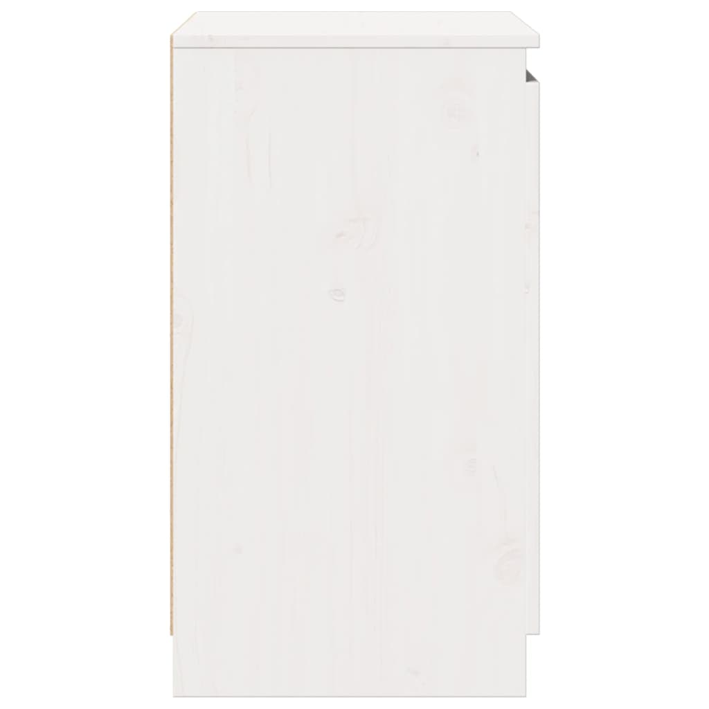Side Cabinet White 60x36x65 cm Solid Pinewood