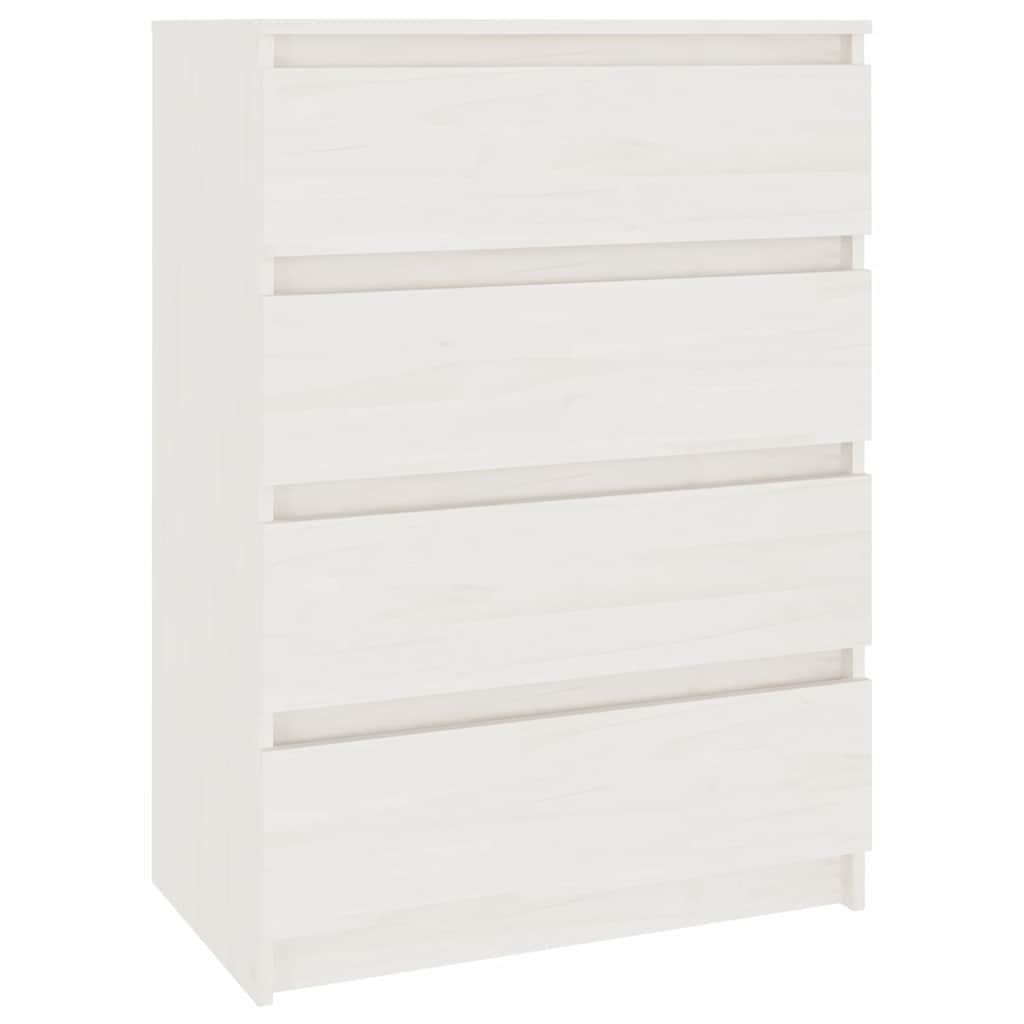 Side Cabinet White 60x36x84 cm Solid Pinewood