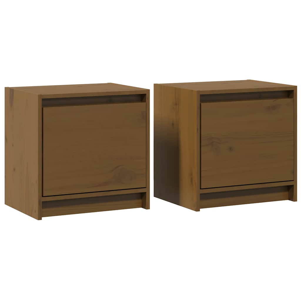 Bedside Cabinets 2 pcs Honey Brown 40x30.5x40 cm Solid Pinewood