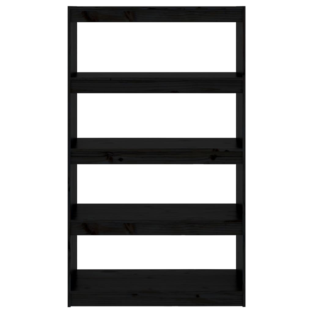 Book Cabinet/Room Divider Black 80x30x135.5 cm Solid Wood Pine