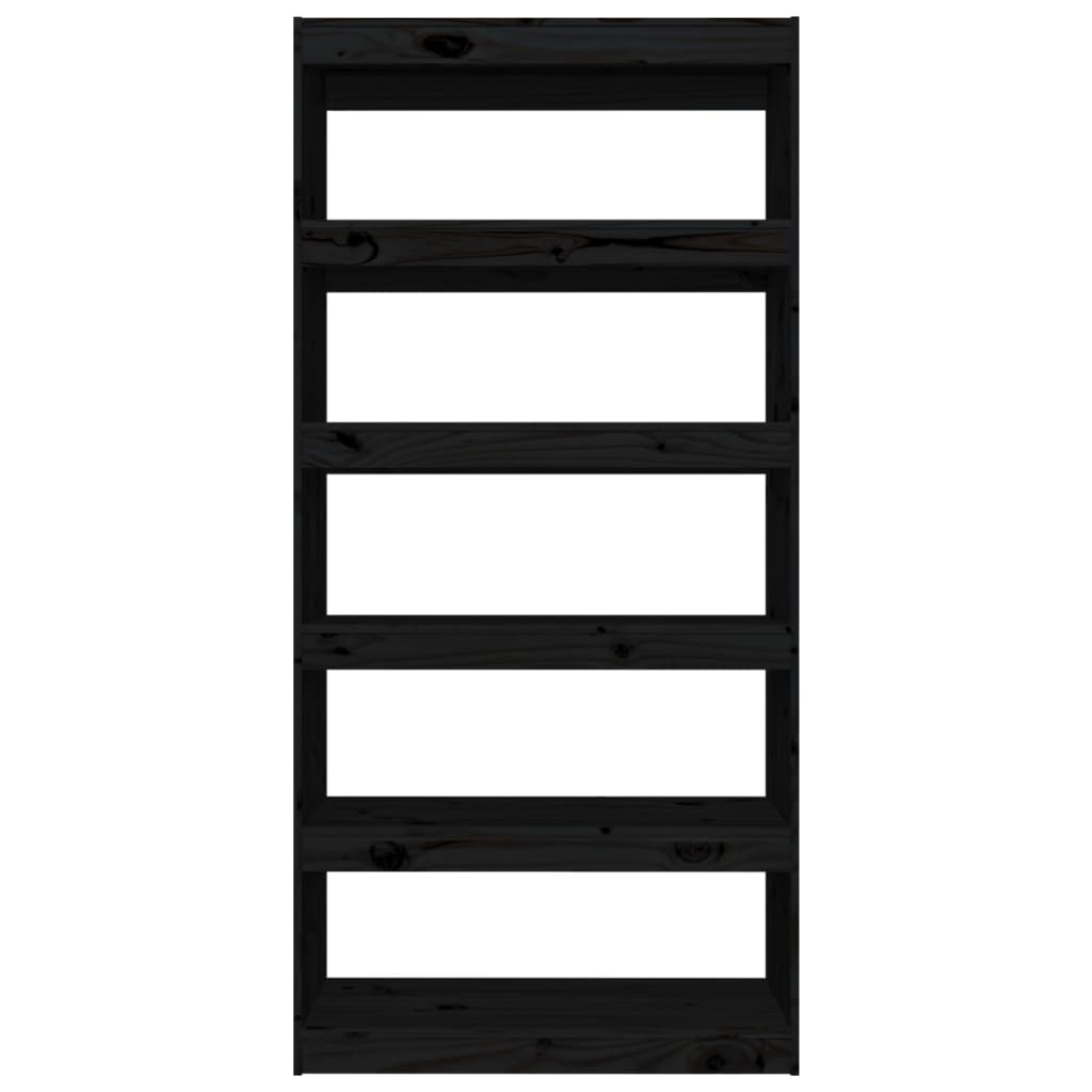 Book Cabinet/Room Divider Black 80x30x167.4 cm Solid Wood Pine