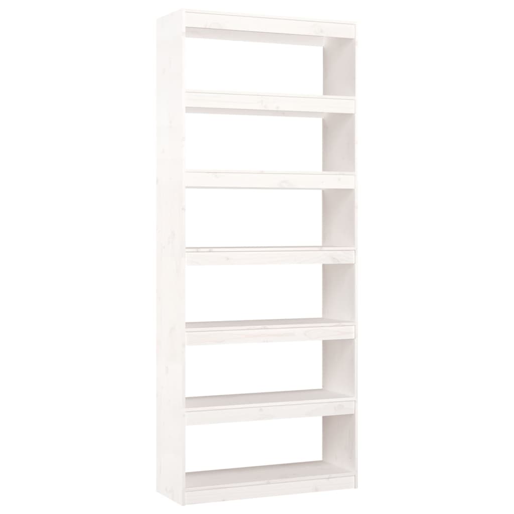 Book Cabinet/Room Divider White 80x30x199.5 cm Solid Wood Pine