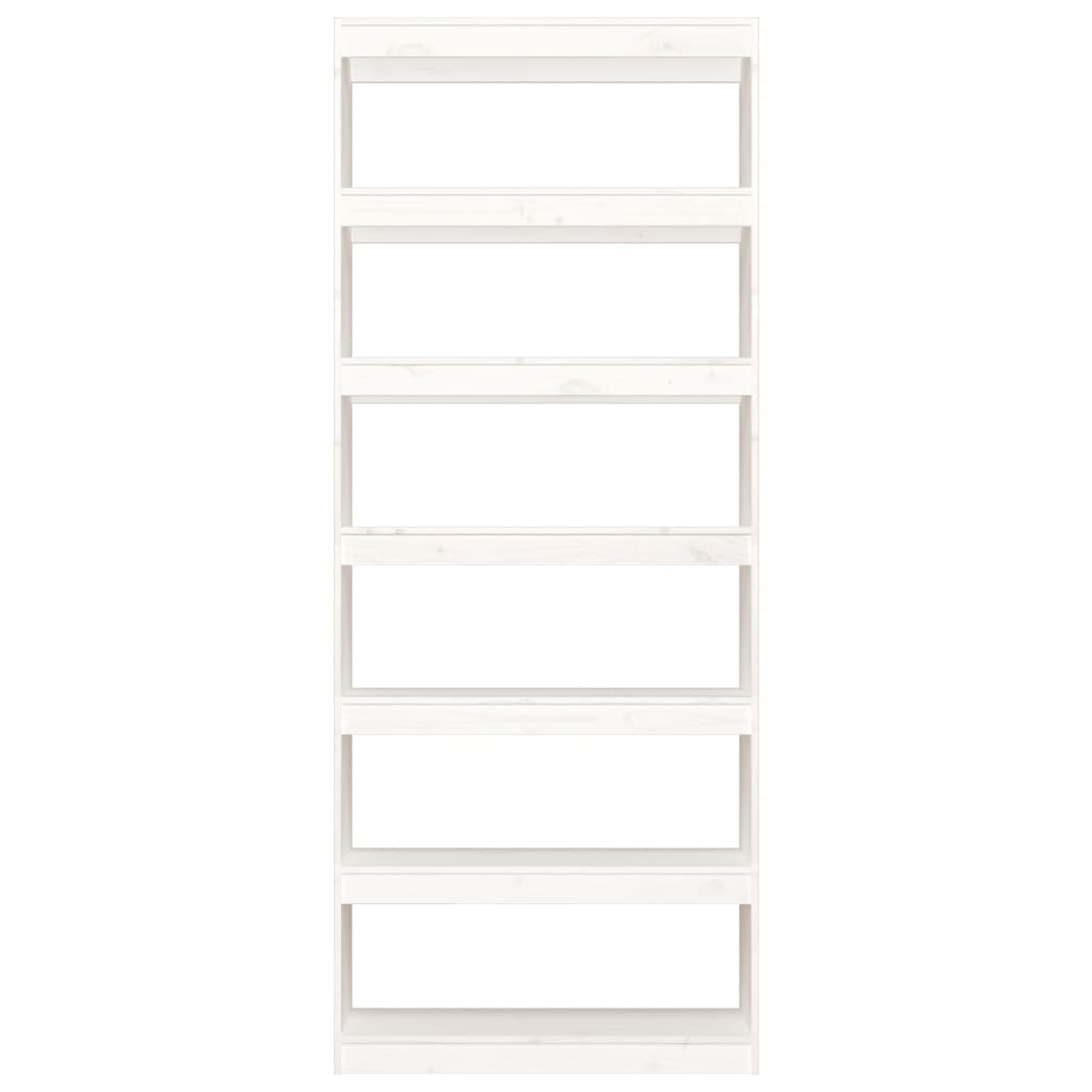 Book Cabinet/Room Divider White 80x30x199.5 cm Solid Wood Pine