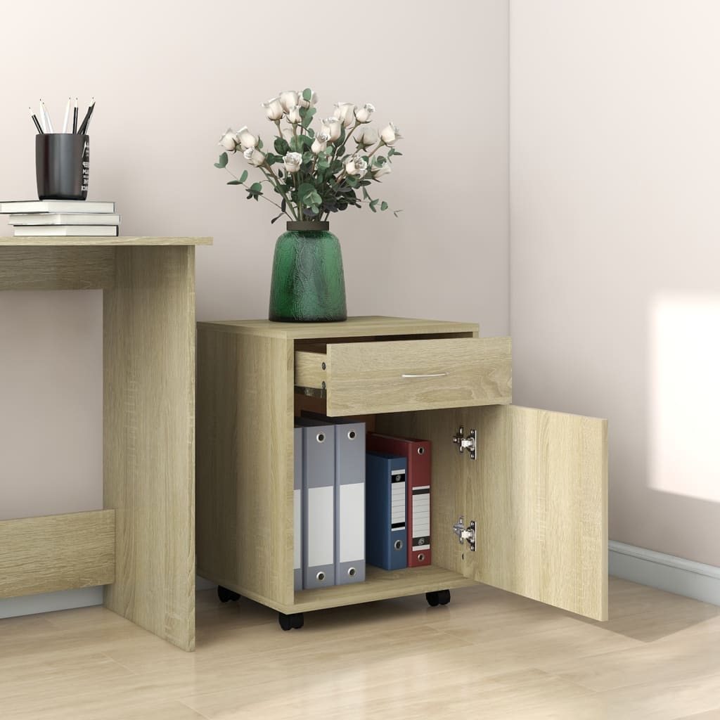 Rolling Cabinet Sonoma Oak 45x38x54 cm Engineered Wood