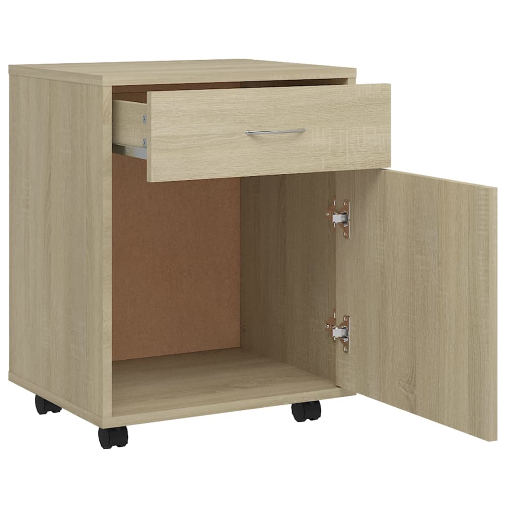 Rolling Cabinet Sonoma Oak 45x38x54 cm Engineered Wood