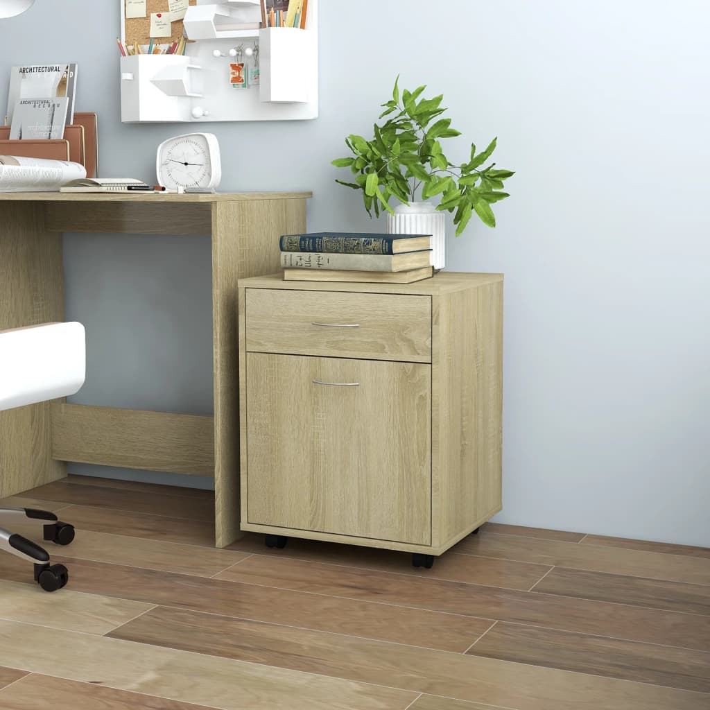 Rolling Cabinet Sonoma Oak 45x38x54 cm Engineered Wood