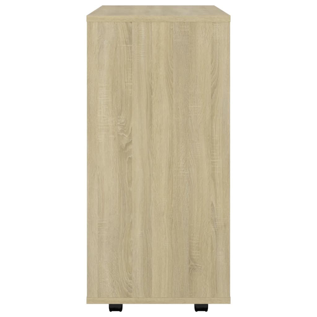 Rolling Cabinet Sonoma Oak 60x35x75 cm Engineered Wood