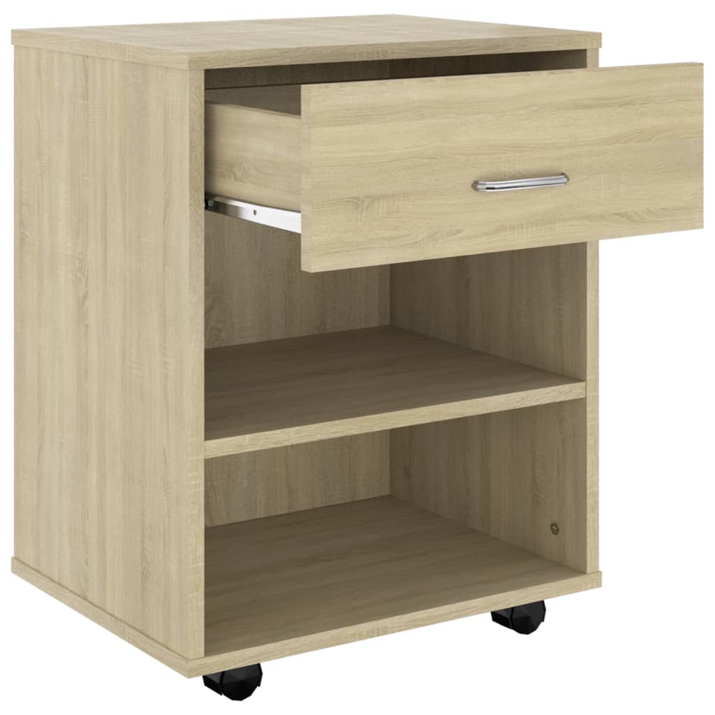 Rolling Cabinet Sonoma Oak 46x36x59 cm Engineered Wood