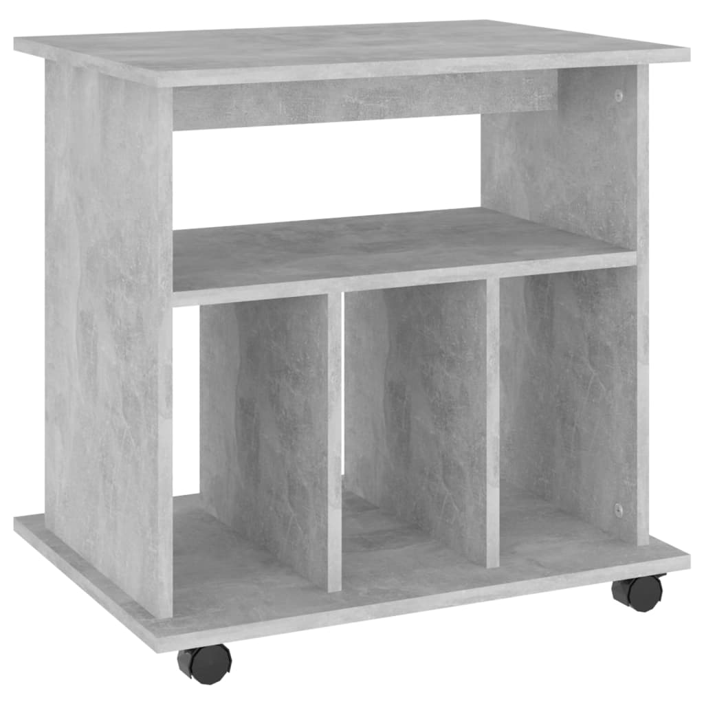 Rolling Cabinet Concrete Grey 60x45x60 cm Engineered Wood