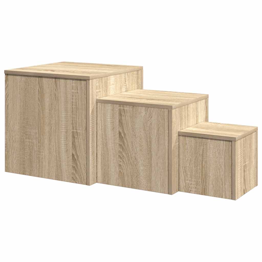 Side Tables 3 pcs Sonoma Oak Engineered Wood