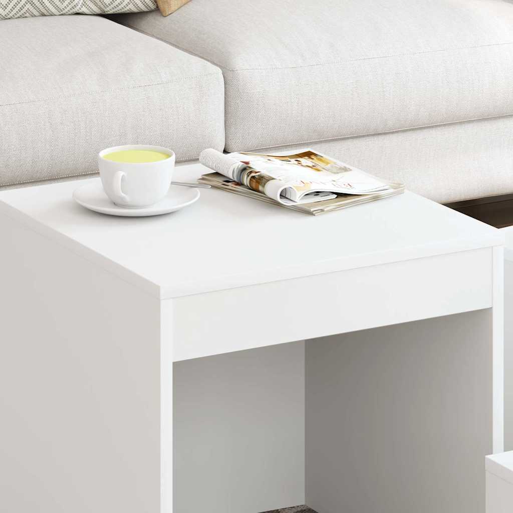 Nesting Tables 3 pcs White Engineered Wood
