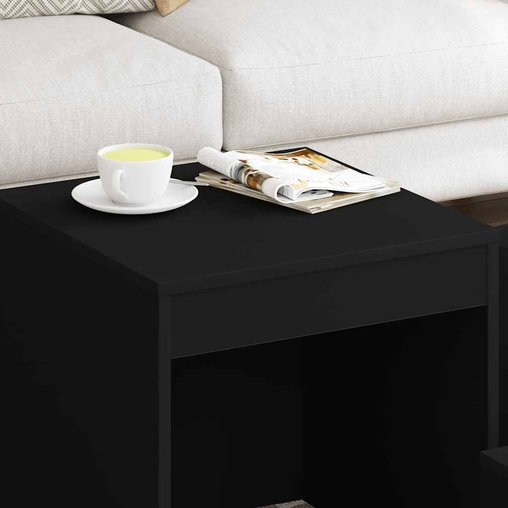 Nesting Tables 3 pcs Black Engineered Wood
