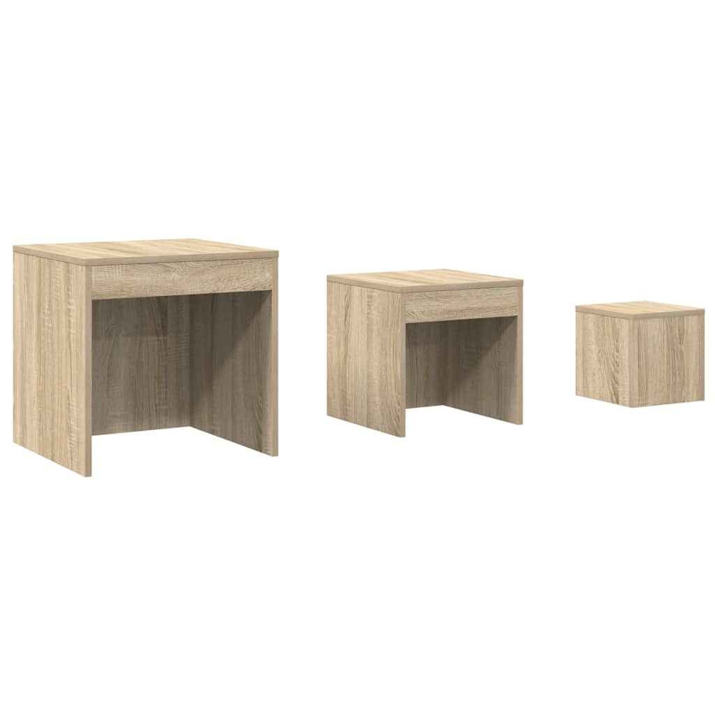 Nesting Tables 3 pcs Sonoma Oak Engineered Wood