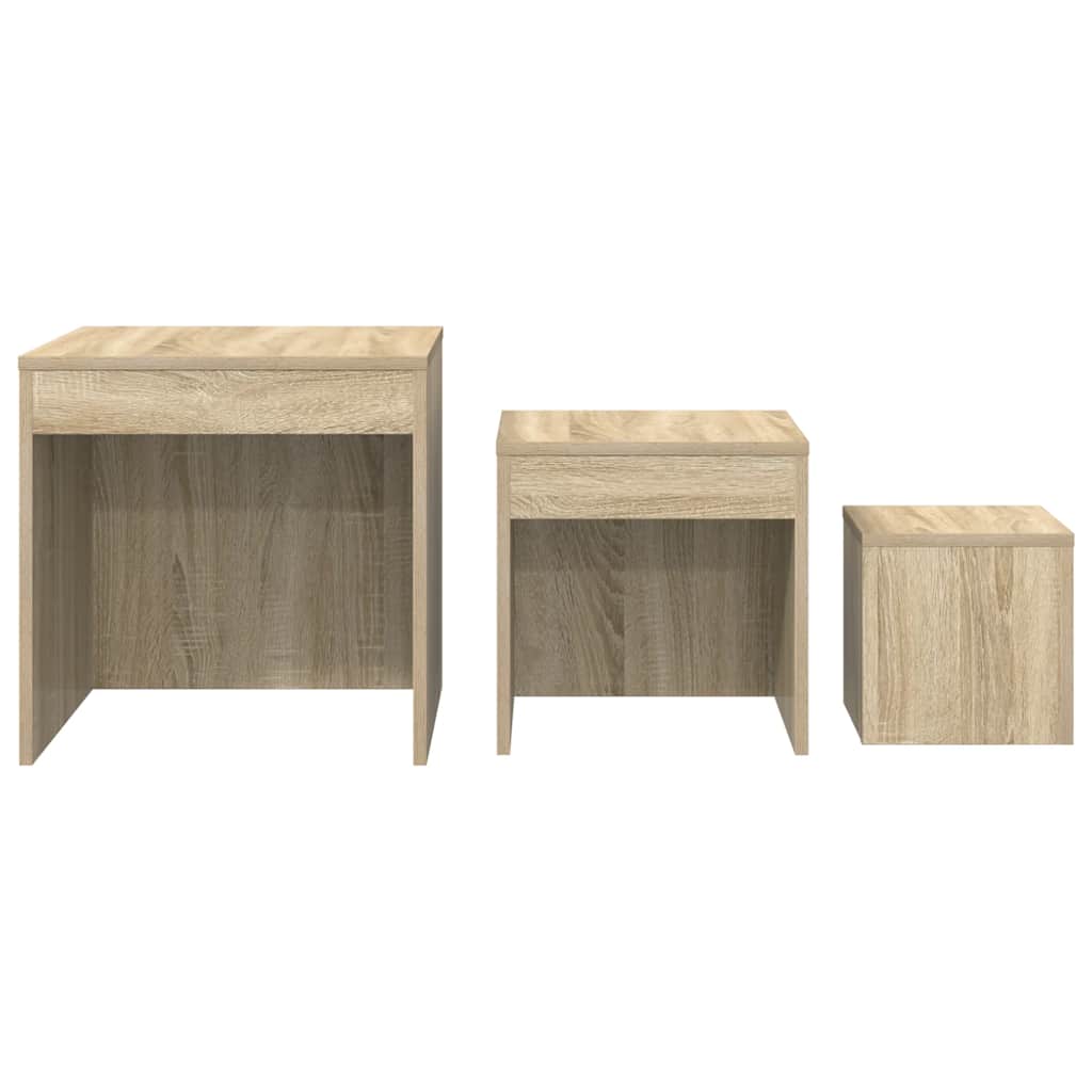 Nesting Tables 3 pcs Sonoma Oak Engineered Wood