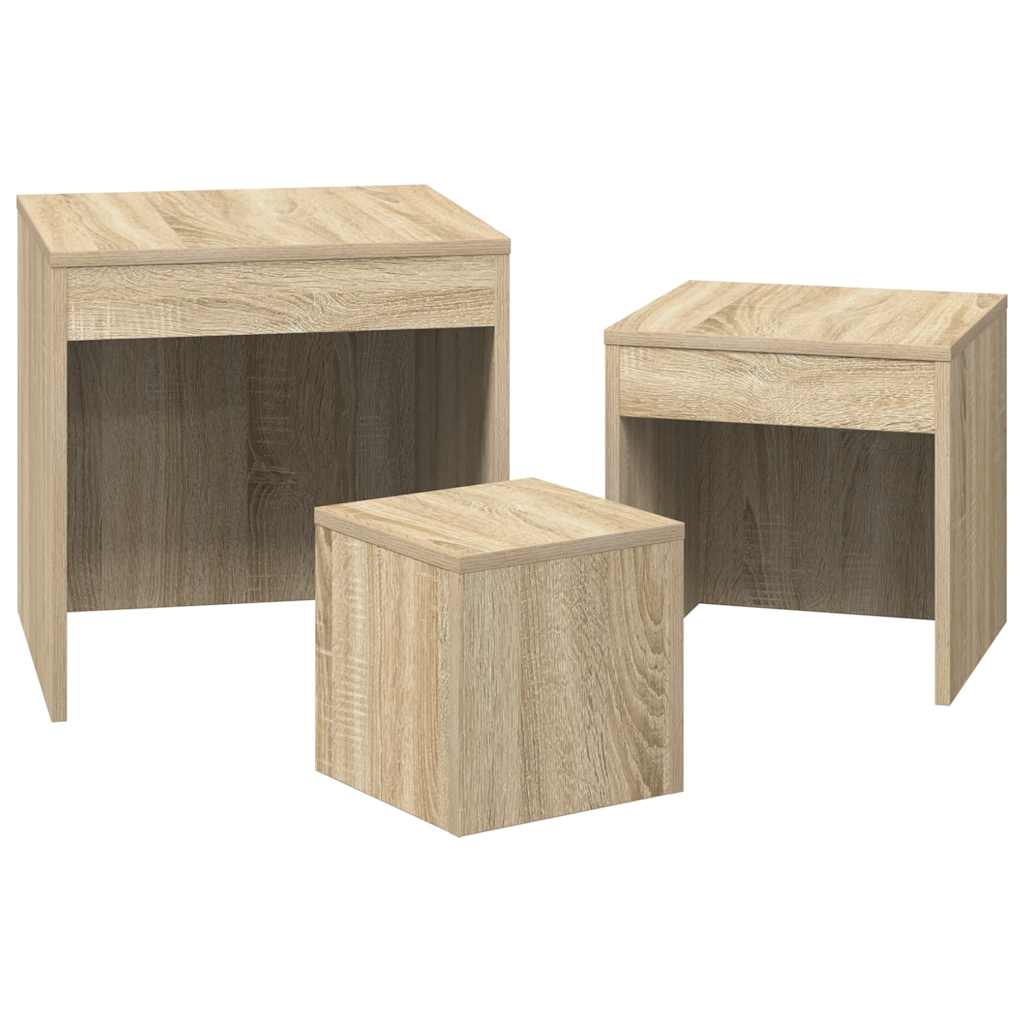 Nesting Tables 3 pcs Sonoma Oak Engineered Wood