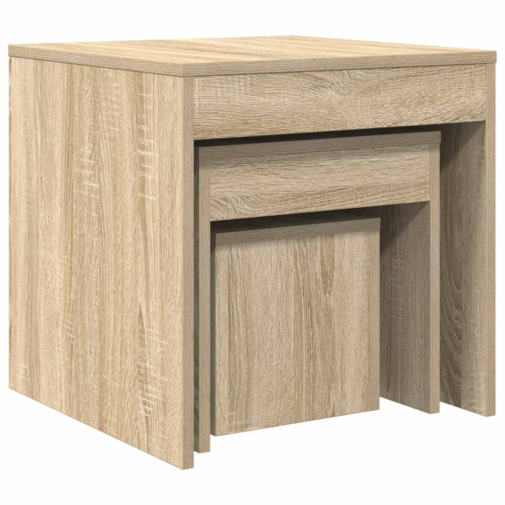 Nesting Tables 3 pcs Sonoma Oak Engineered Wood