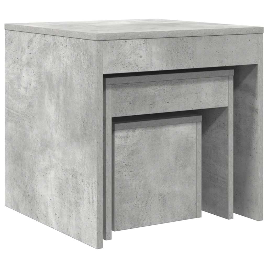 Nesting Tables 3 pcs Concrete Grey Engineered Wood