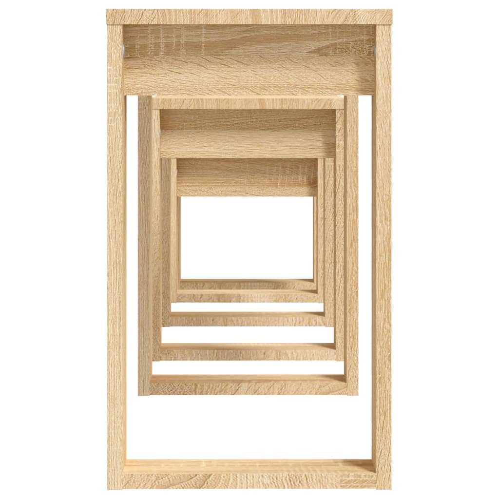 Nesting Tables 3 pcs Sonoma Oak Engineered Wood
