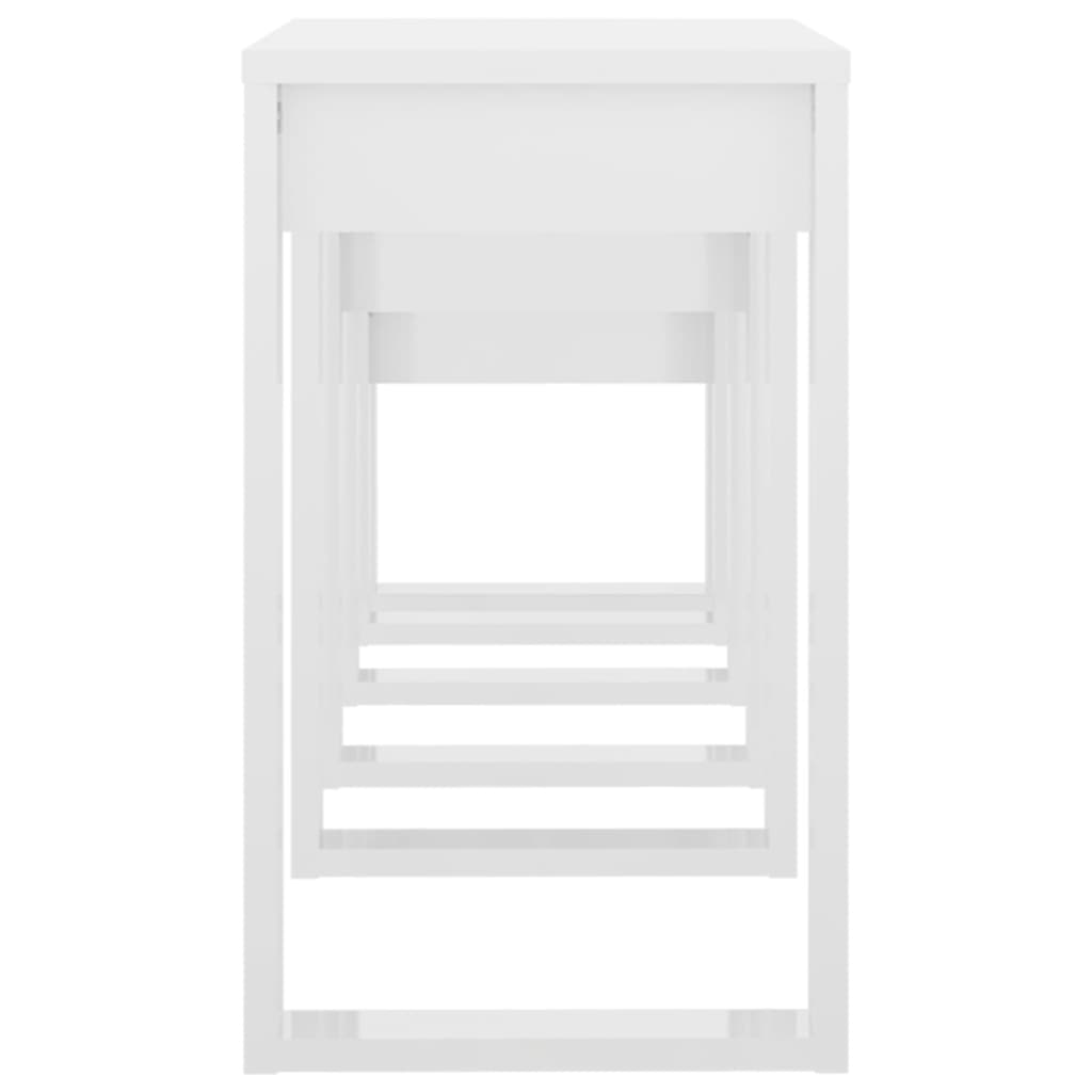 Nesting Tables 3 pcs High Gloss White Engineered Wood