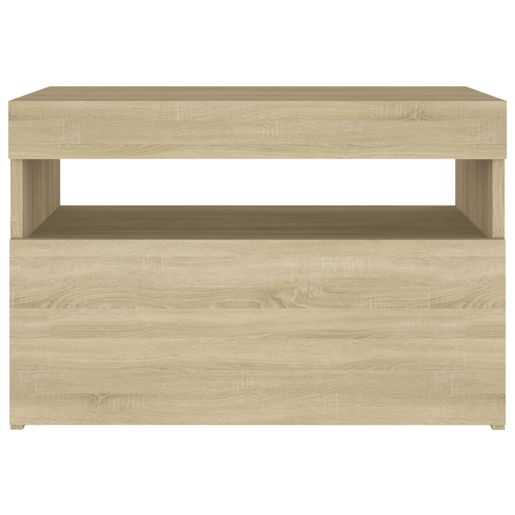 Bedside Cabinet & LED Lights 2 pcs Sonoma Oak 60x35x40 cm