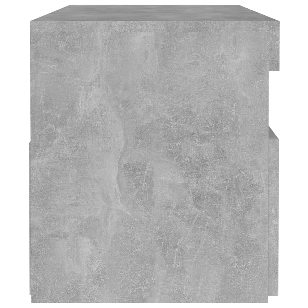 Bedside Cabinet & LED Lights 2 pcs Concrete Grey 60x35x40 cm