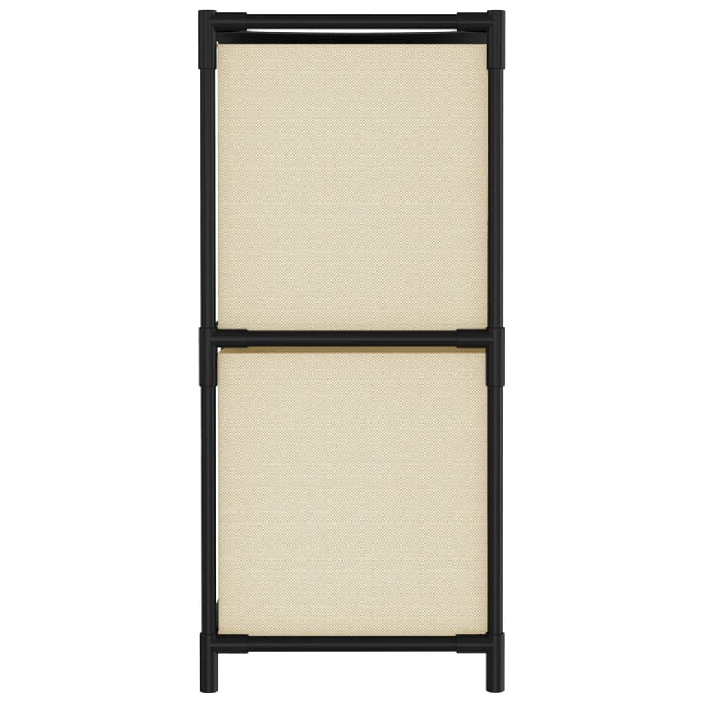 Storage Cabinet with 4 Fabric Baskets Cream 63x30x71 cm Steel