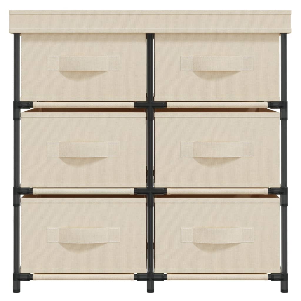 Storage Cabinet with 6 Drawers 55x29x55 cm Cream Steel