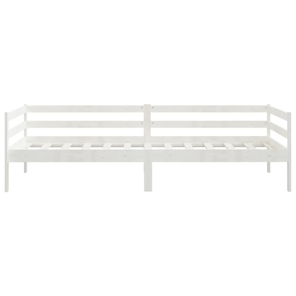 Day Bed without Mattress White Solid Wood Pine 90x200cm