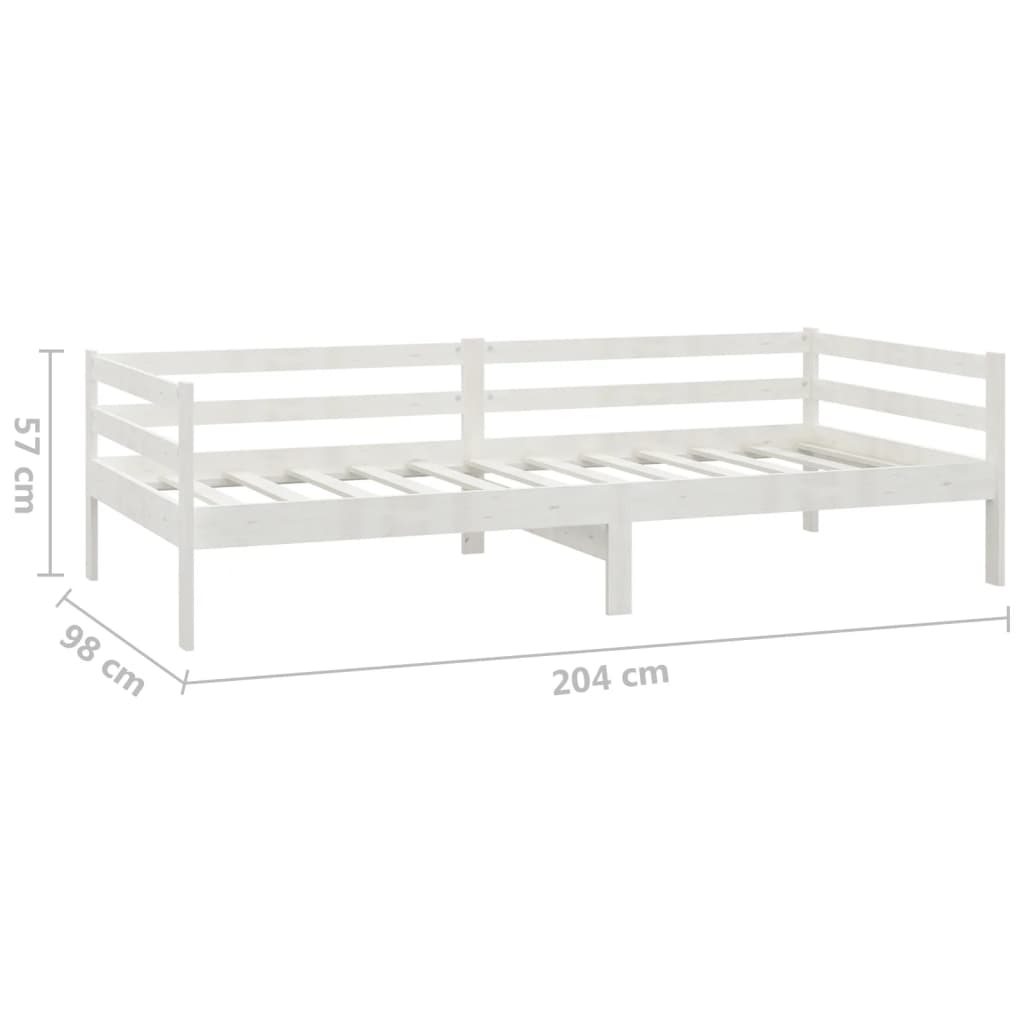 Day Bed without Mattress White Solid Wood Pine 90x200cm