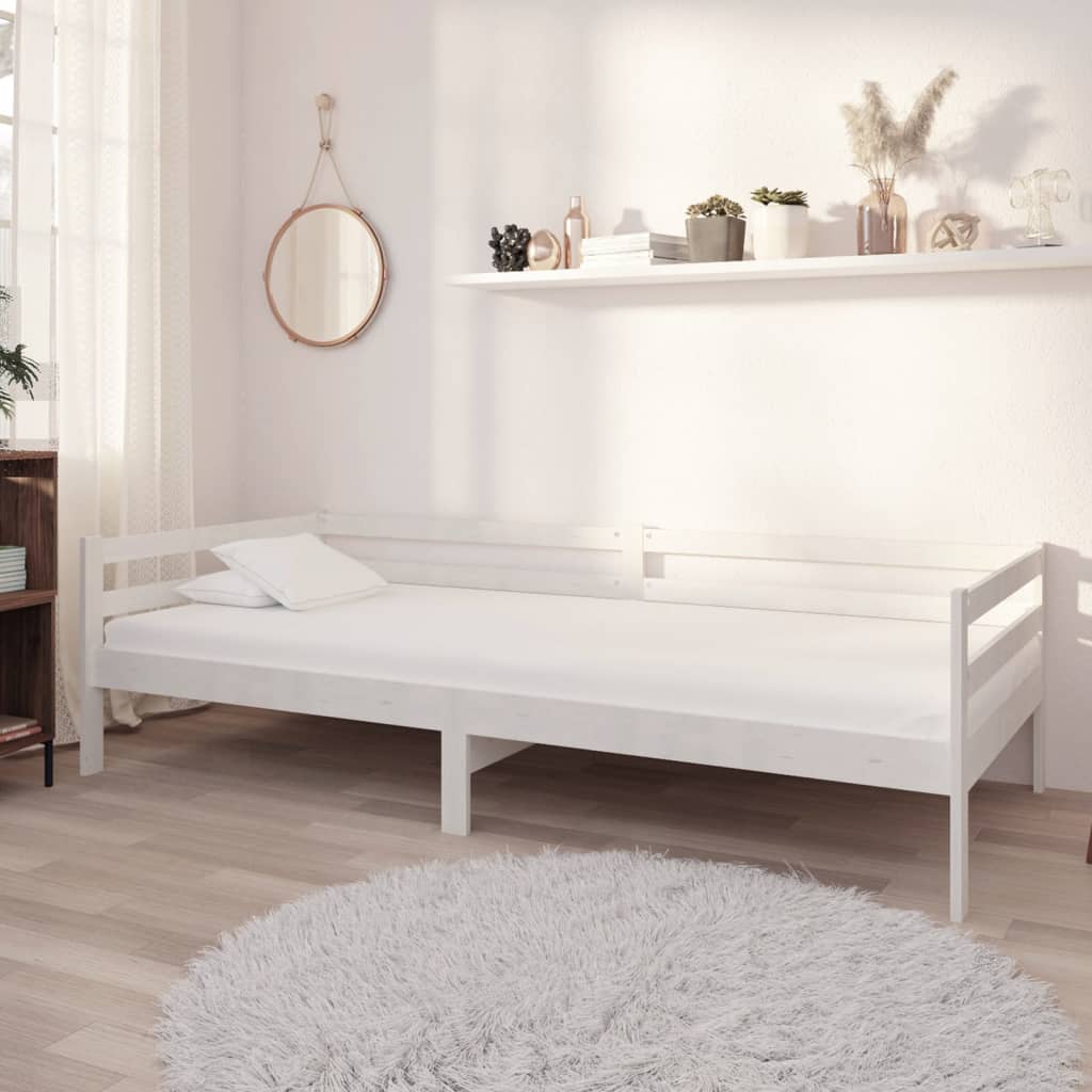 Day Bed without Mattress White Solid Wood Pine 90x200cm