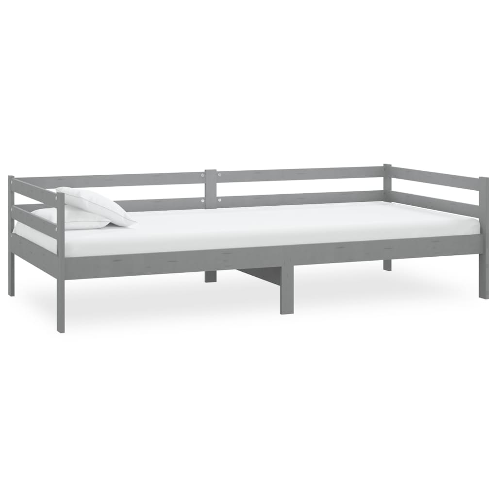 Day Bed without Mattress Grey Solid Wood Pine 90x200cm