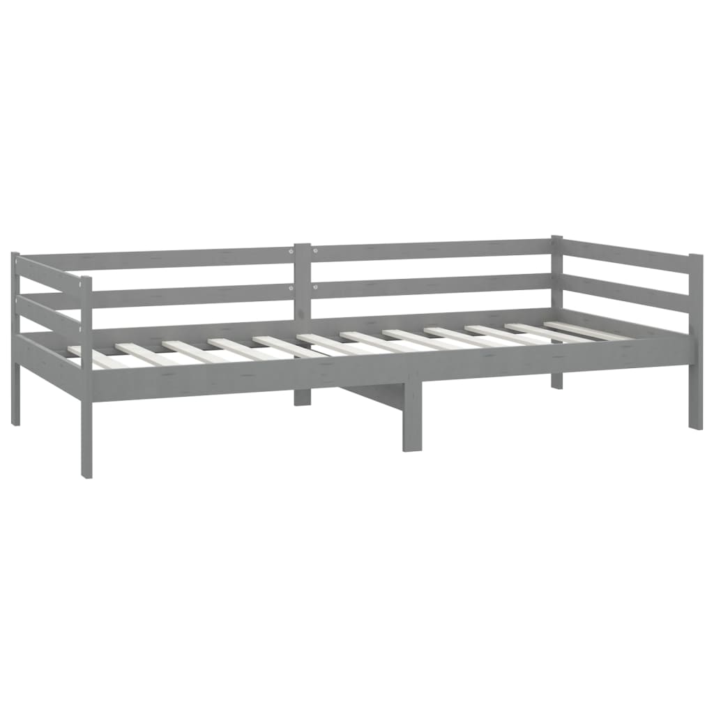 Day Bed without Mattress Grey Solid Wood Pine 90x200cm