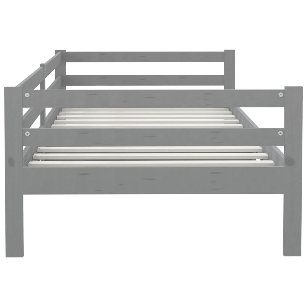 Day Bed without Mattress Grey Solid Wood Pine 90x200cm