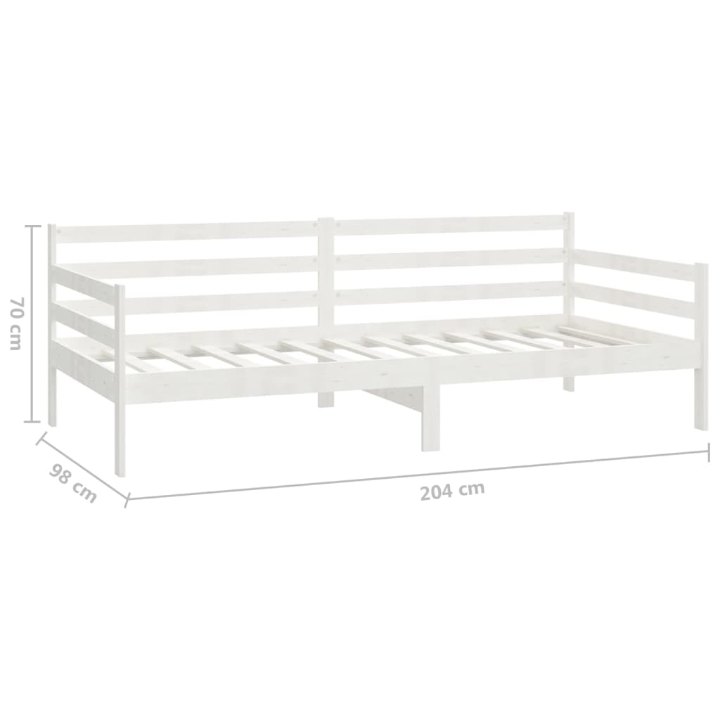 Day Bed without Mattress White Solid Wood Pine 90x200cm