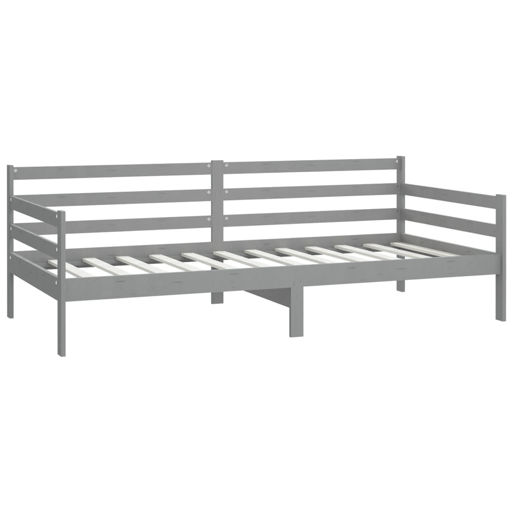 Day Bed without Mattress Grey Solid Wood Pine 90x200cm
