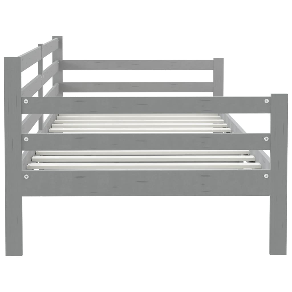 Day Bed without Mattress Grey Solid Wood Pine 90x200cm