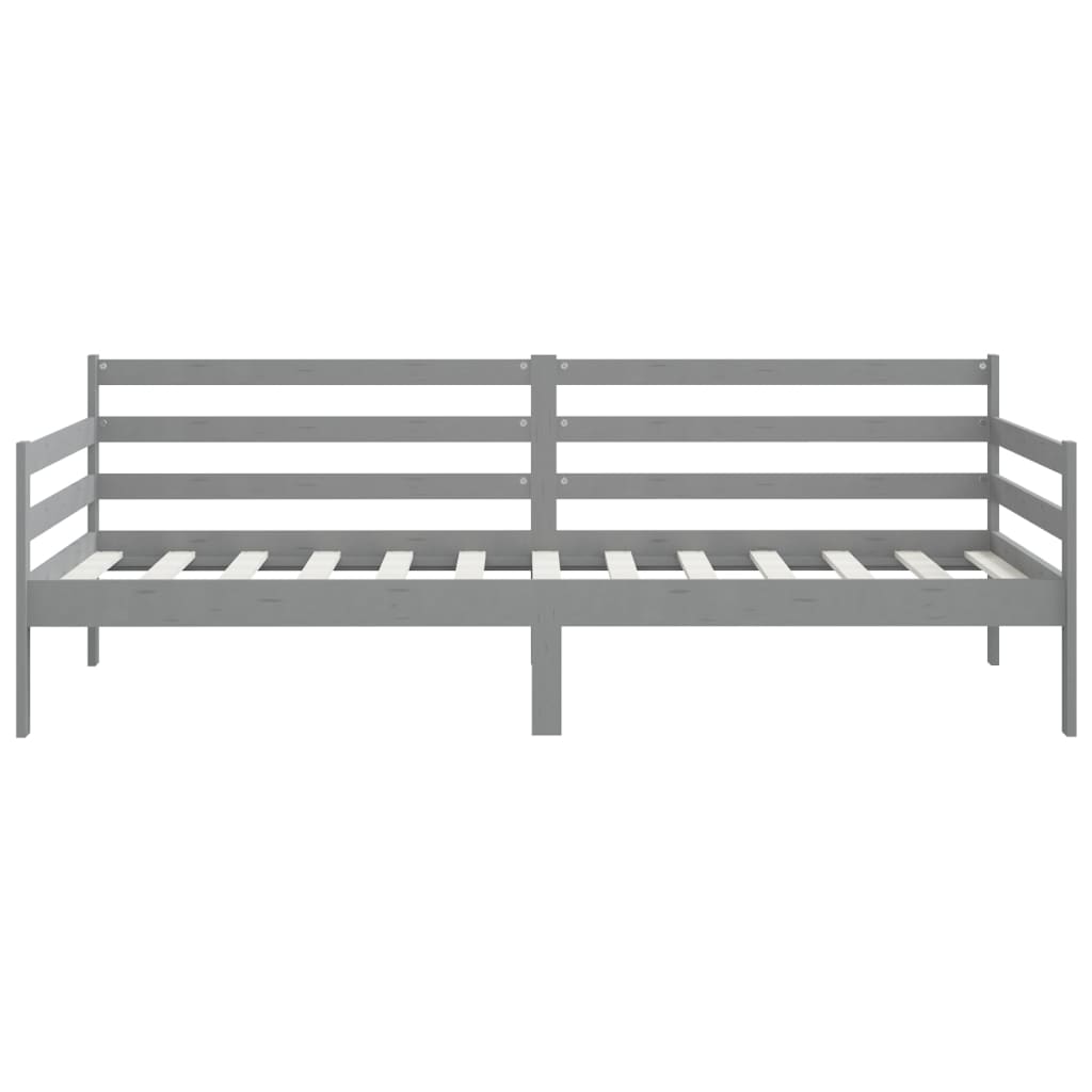 Day Bed without Mattress Grey Solid Wood Pine 90x200cm