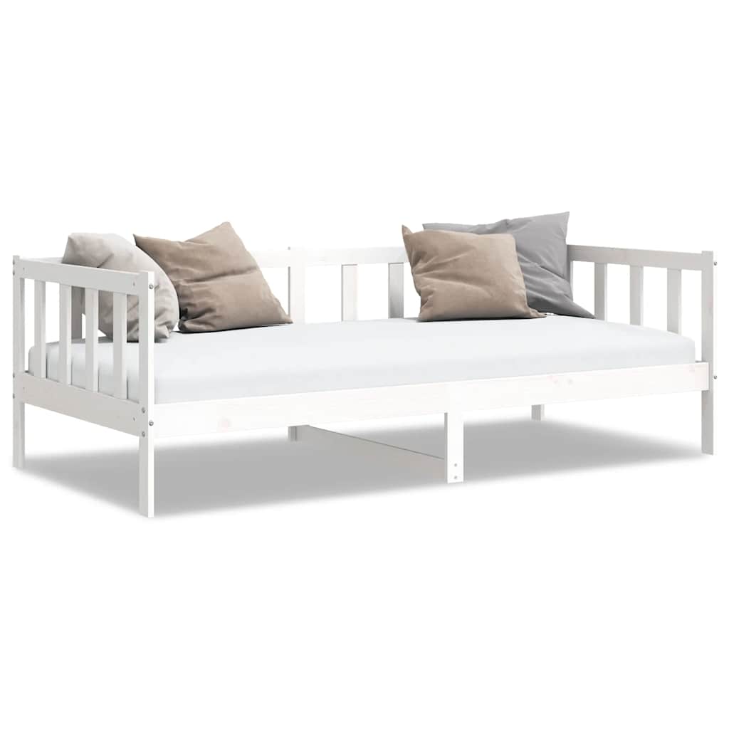 Day Bed without Mattress White Solid Wood Pine 90x200cm