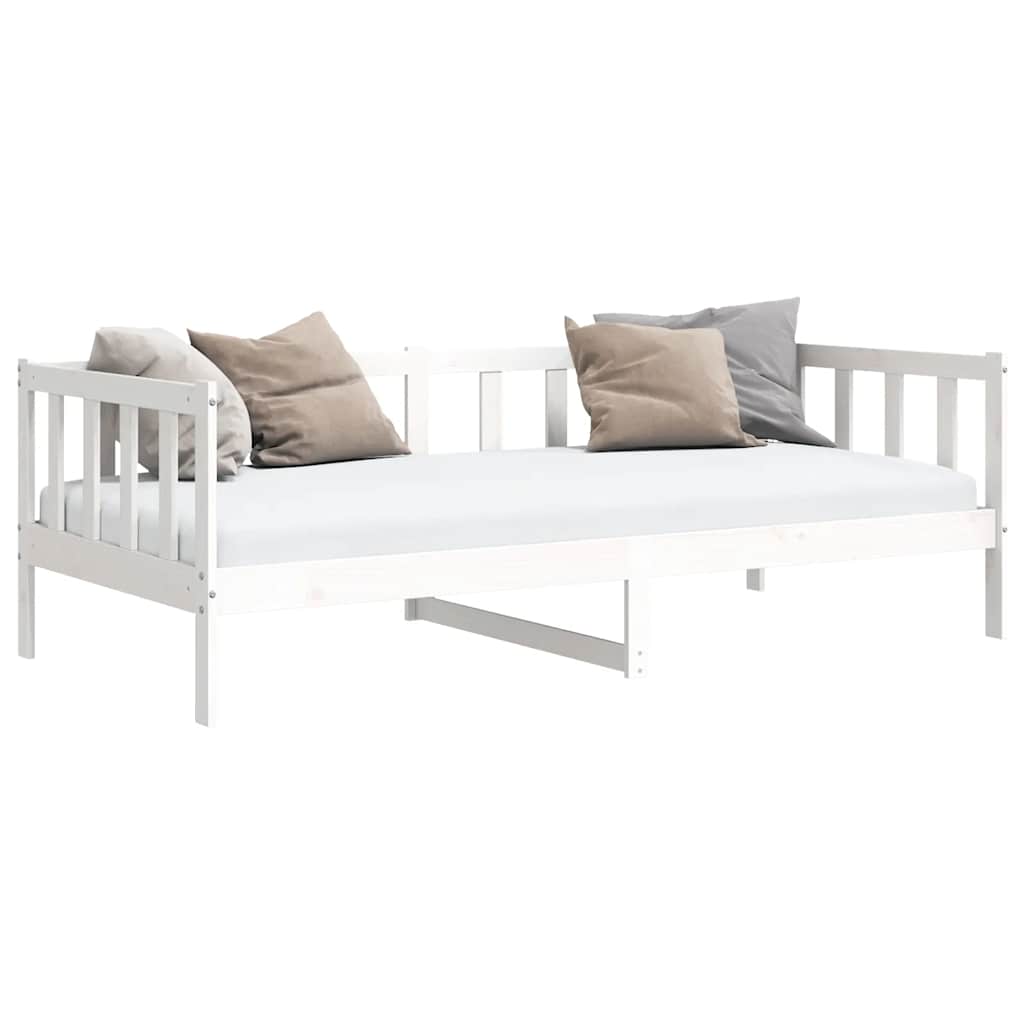 Day Bed without Mattress White Solid Wood Pine 90x200cm